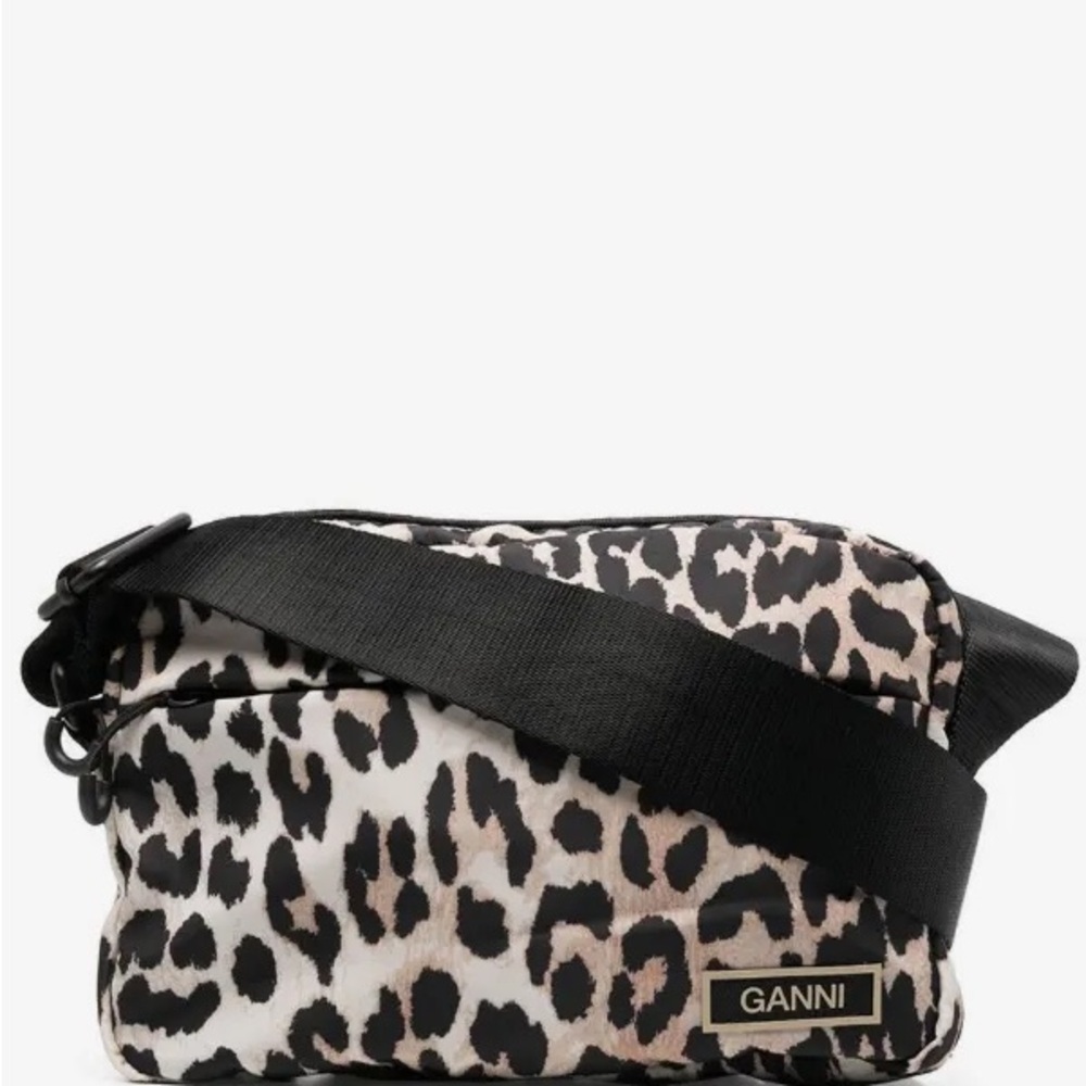 Ganni Leopard Fanny pack / belt bag with Wide Strap